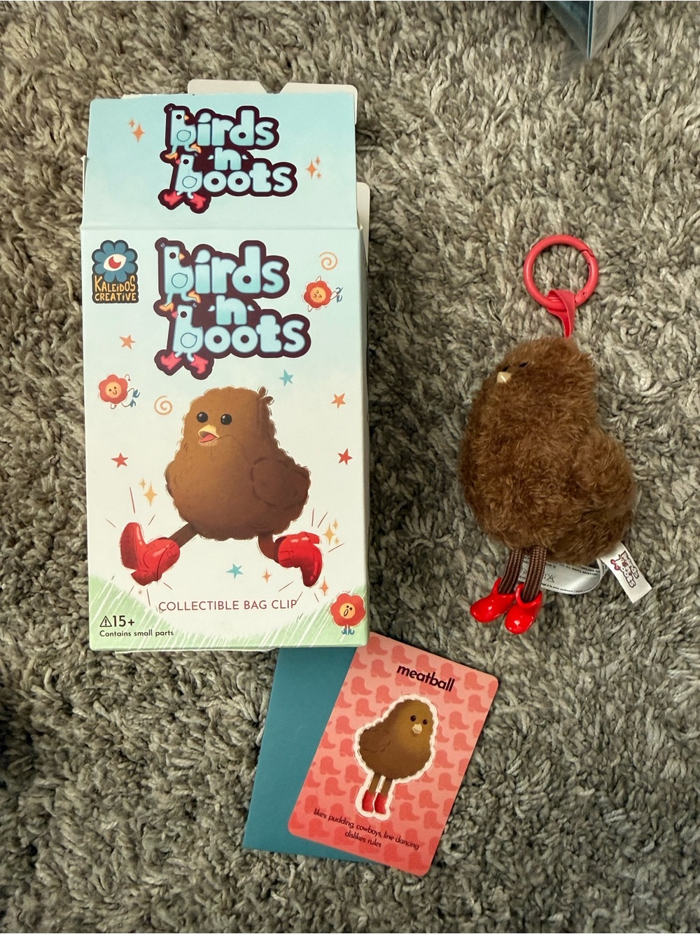 Kaleidos Creative - Birds n Boots 'Meatball' Collectible Bag Clip
